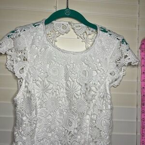 Lulus white floral lace dresssBackless